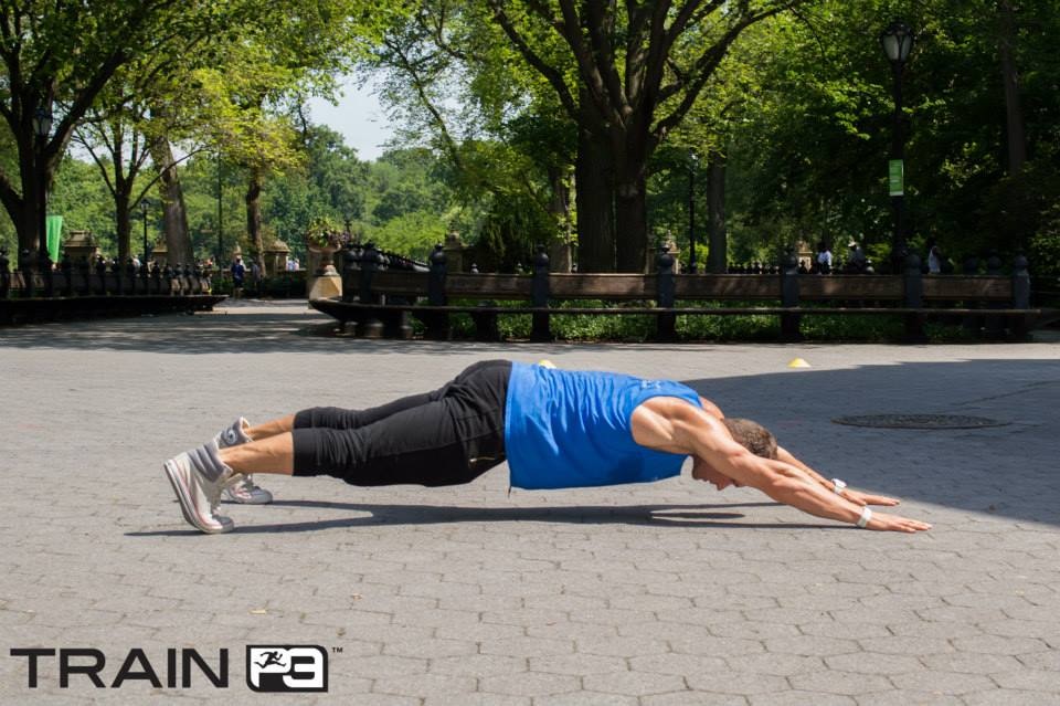 Train P3 Exercise of the Week Extended plank to Up Dog